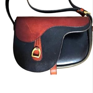 Sergio's Collection Black Brown Two tone Saddle Bag